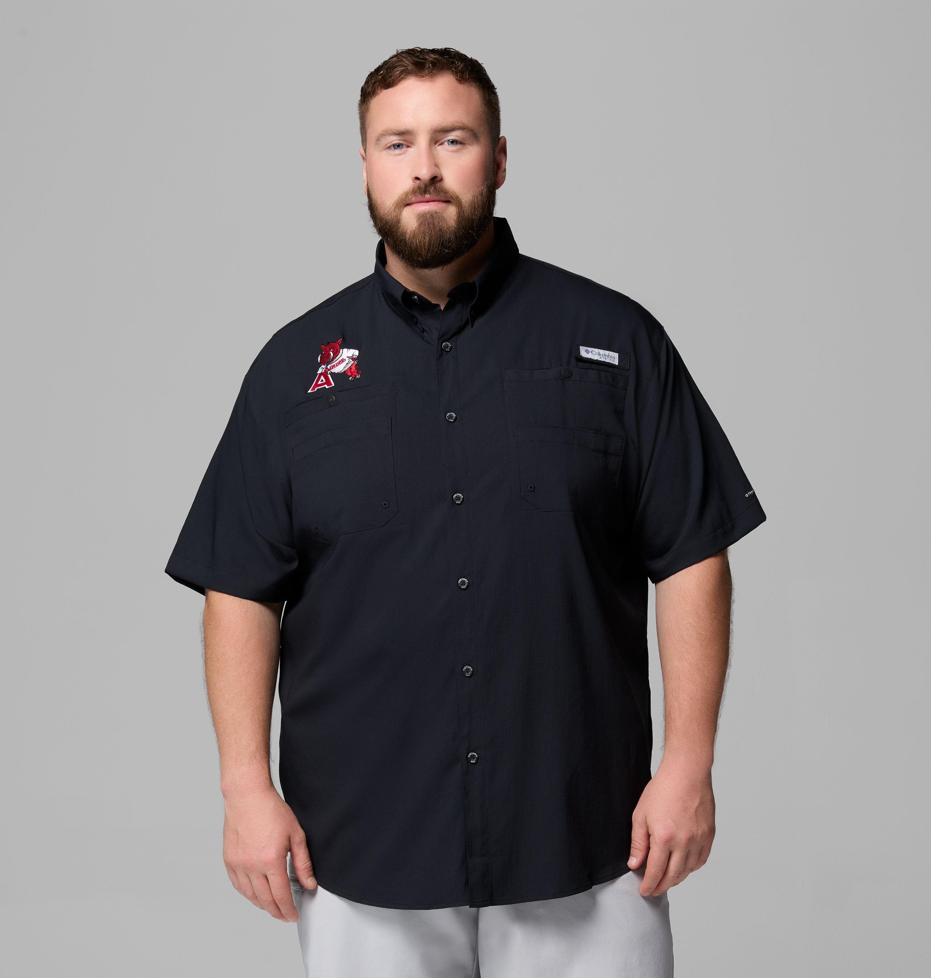 Men's Collegiate PFG Tamiami Short Sleeve Shirt - Big - Arkansas