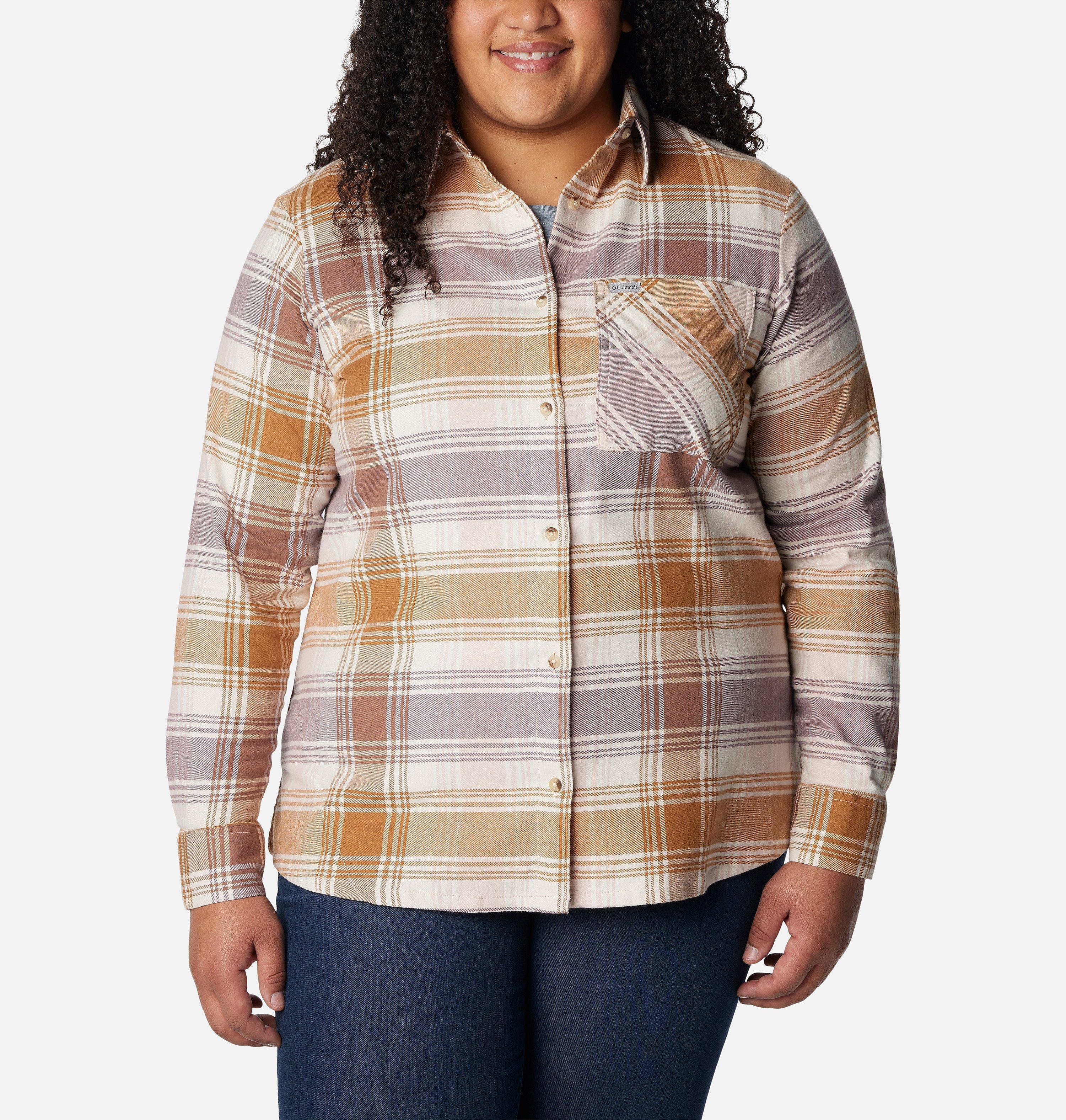 Women's Calico Basin Flannel Long Sleeve Shirt - Plus Size
