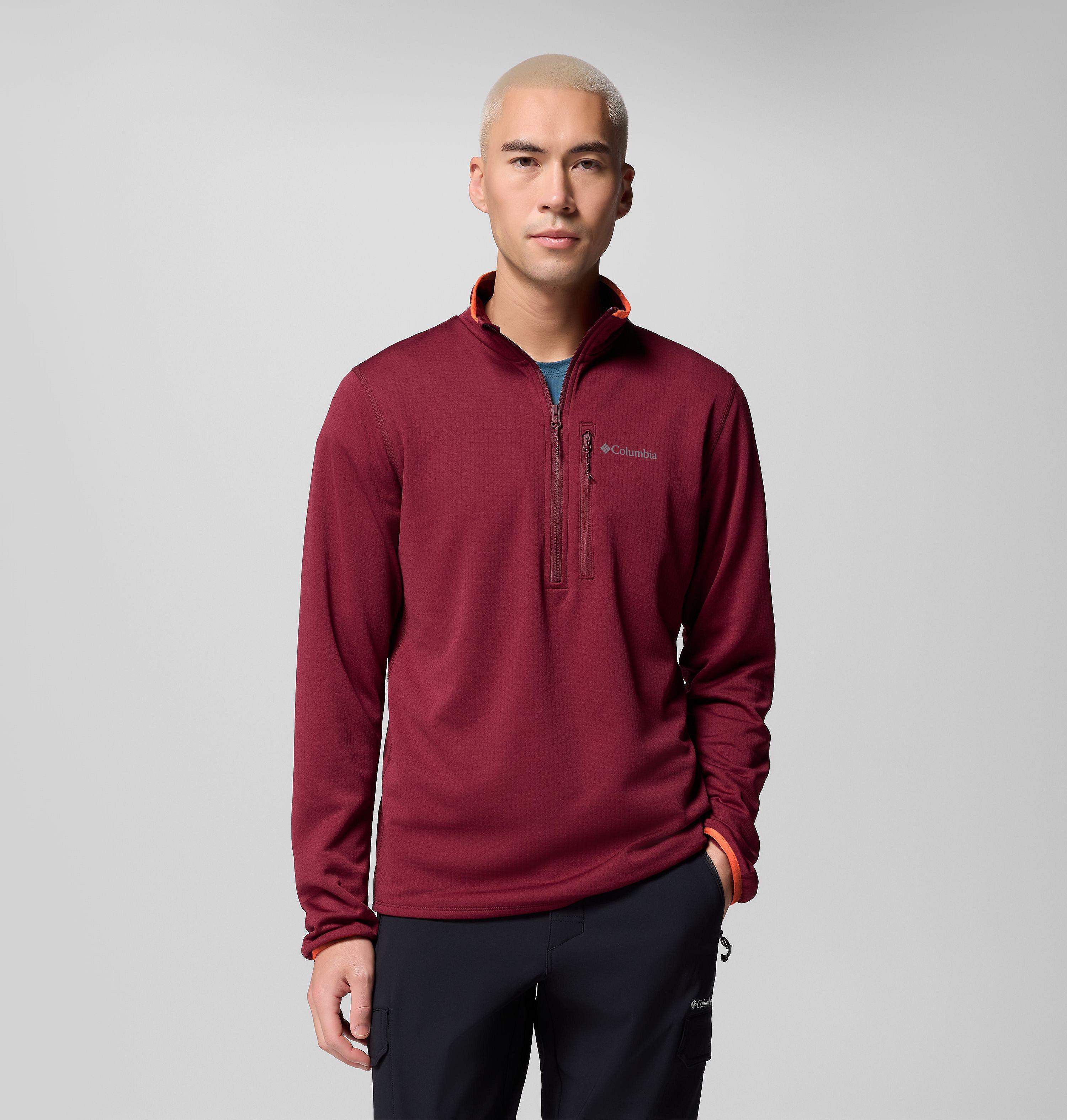 Men's Essential Hike Grid Fleece Half Zip Pullover