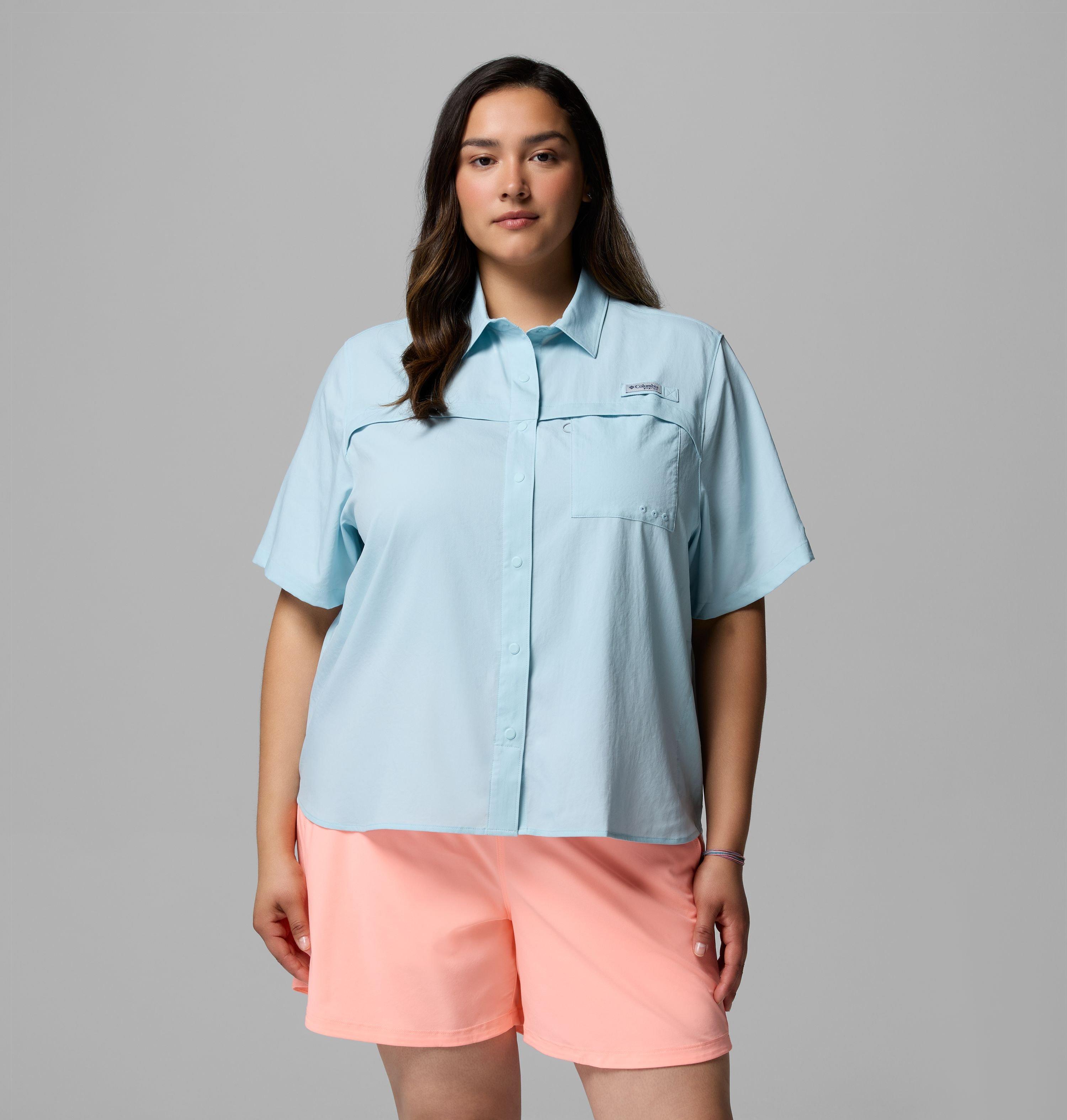 Women's PFG Castback Woven Short Sleeve - Plus Size
