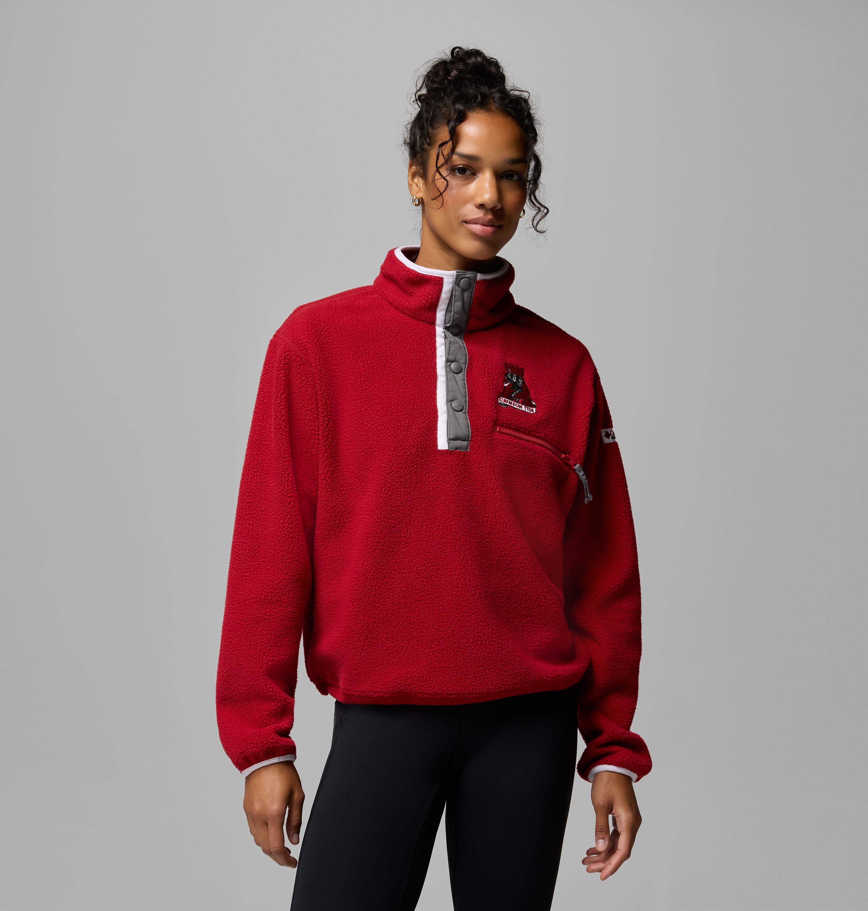 Women's Collegiate Helvetia Cropped Half Snap Fleece - Alabama