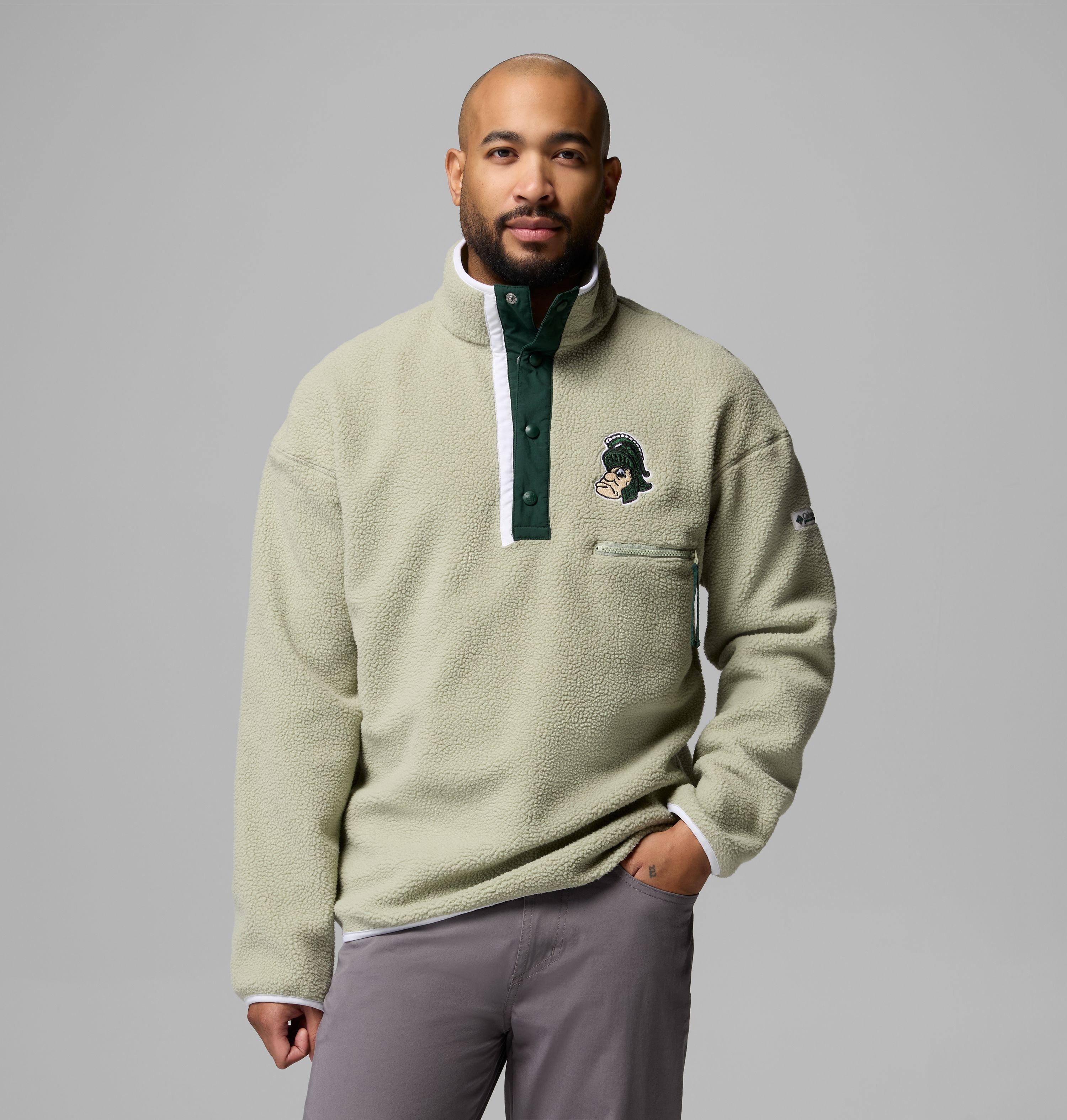 Men's Collegiate Helvetia Half Snap Fleece - Michigan State