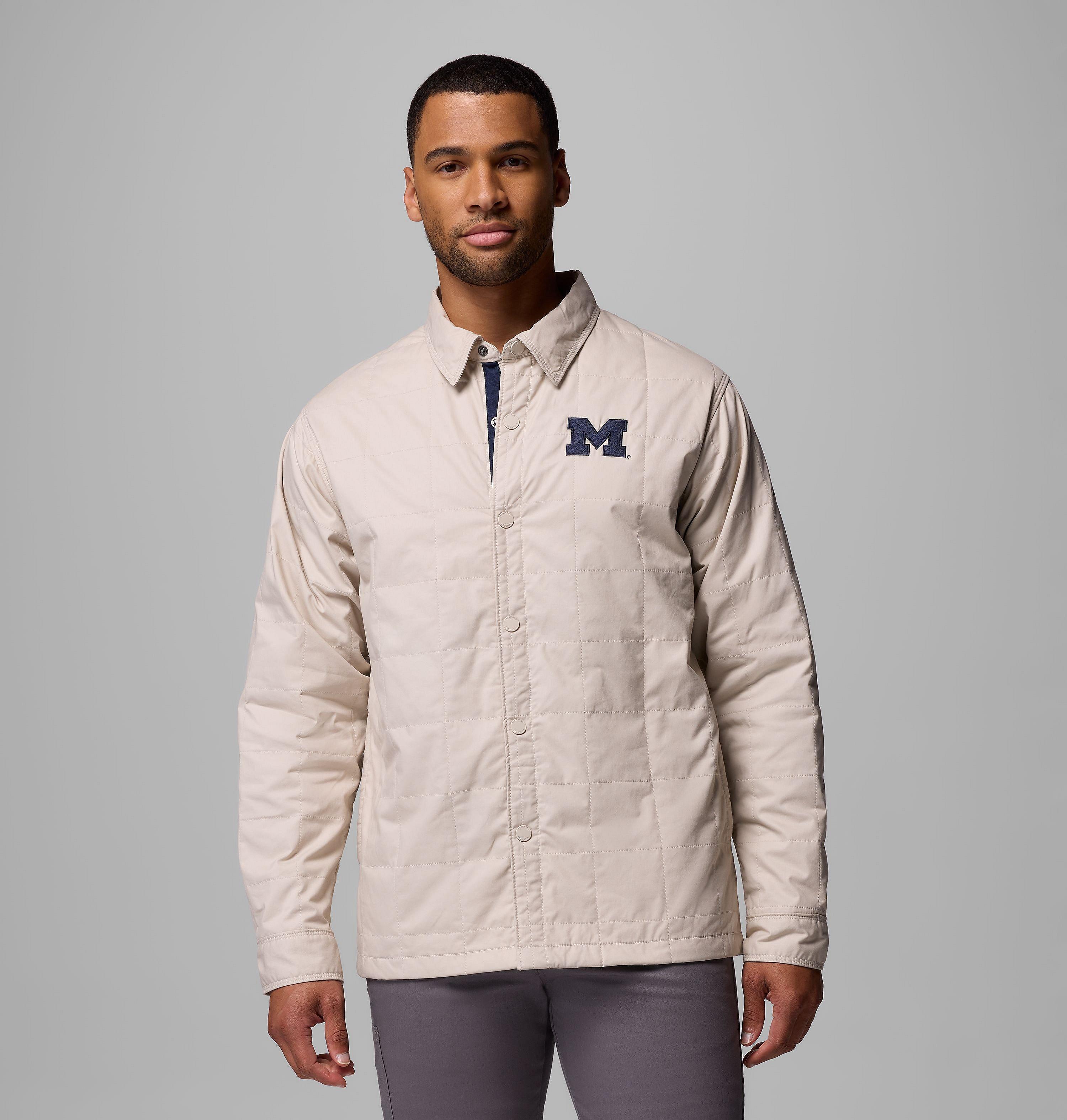 Men's Collegiate Campus Roam Quilted Shirt Jacket - Michigan