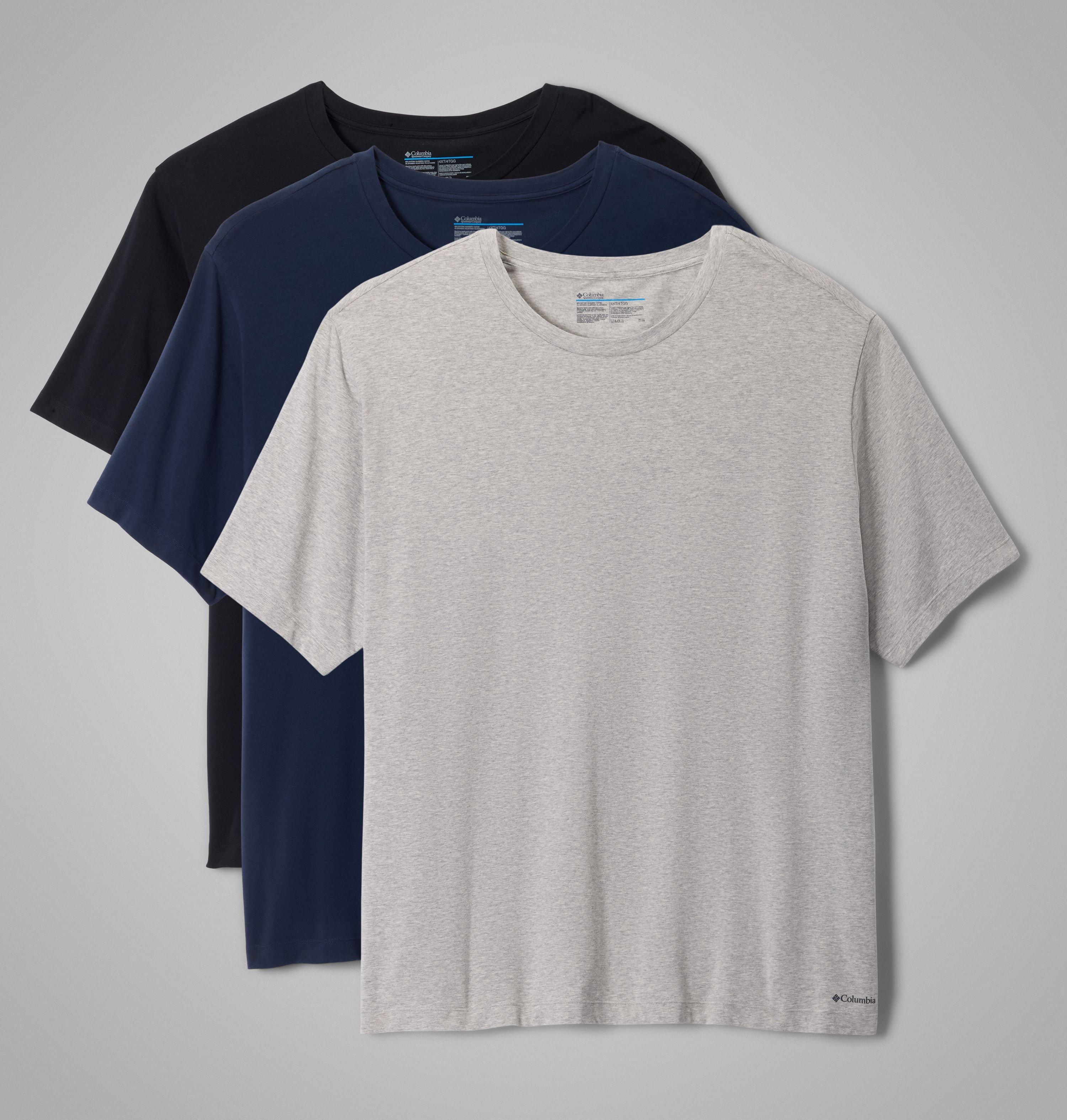 Men's Cotton Stretch Crew Neck Tee - Big- 3 Pack