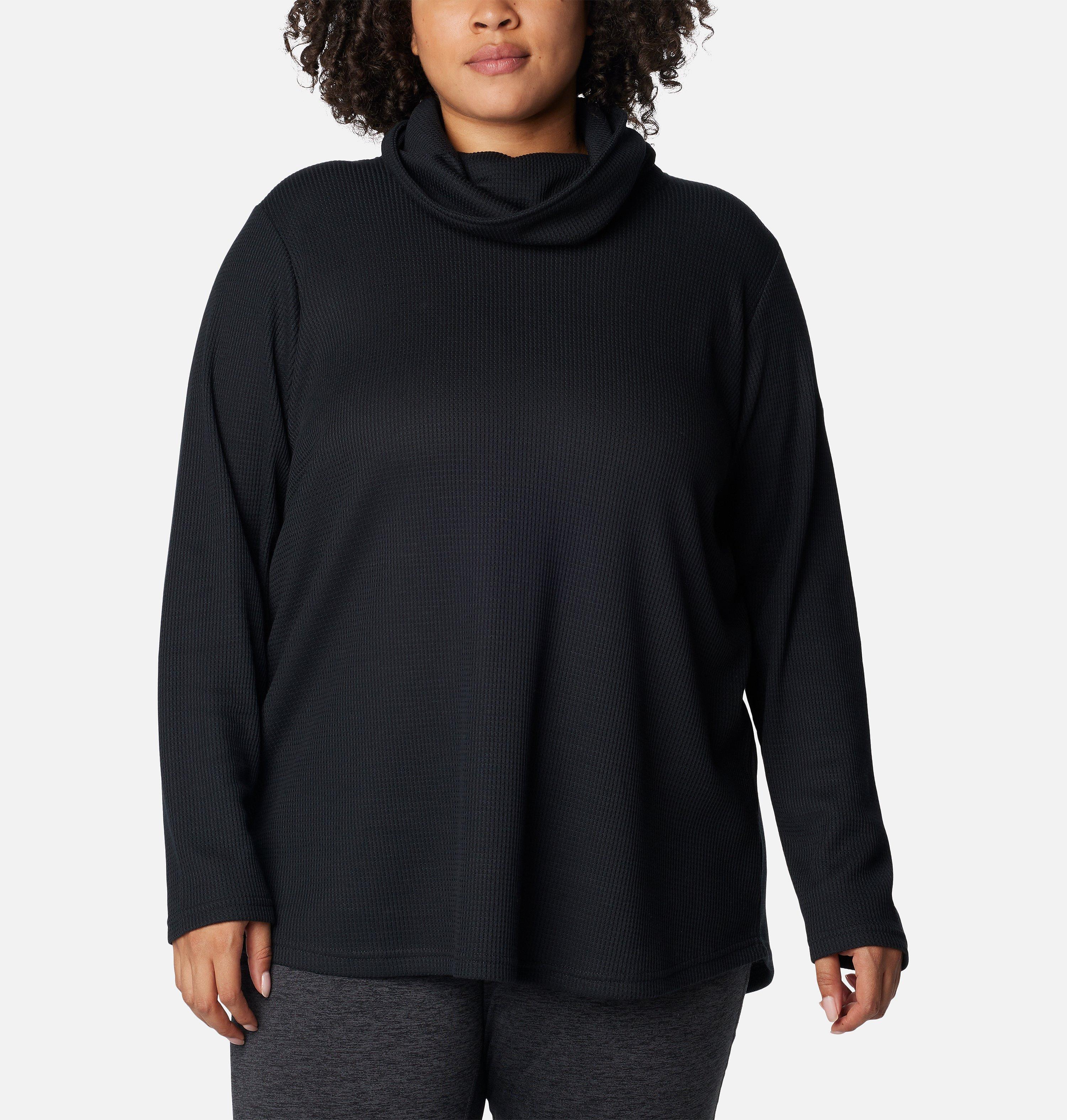 Women's Holly Hideaway Waffle Cowl Neck Pullover - Plus Size