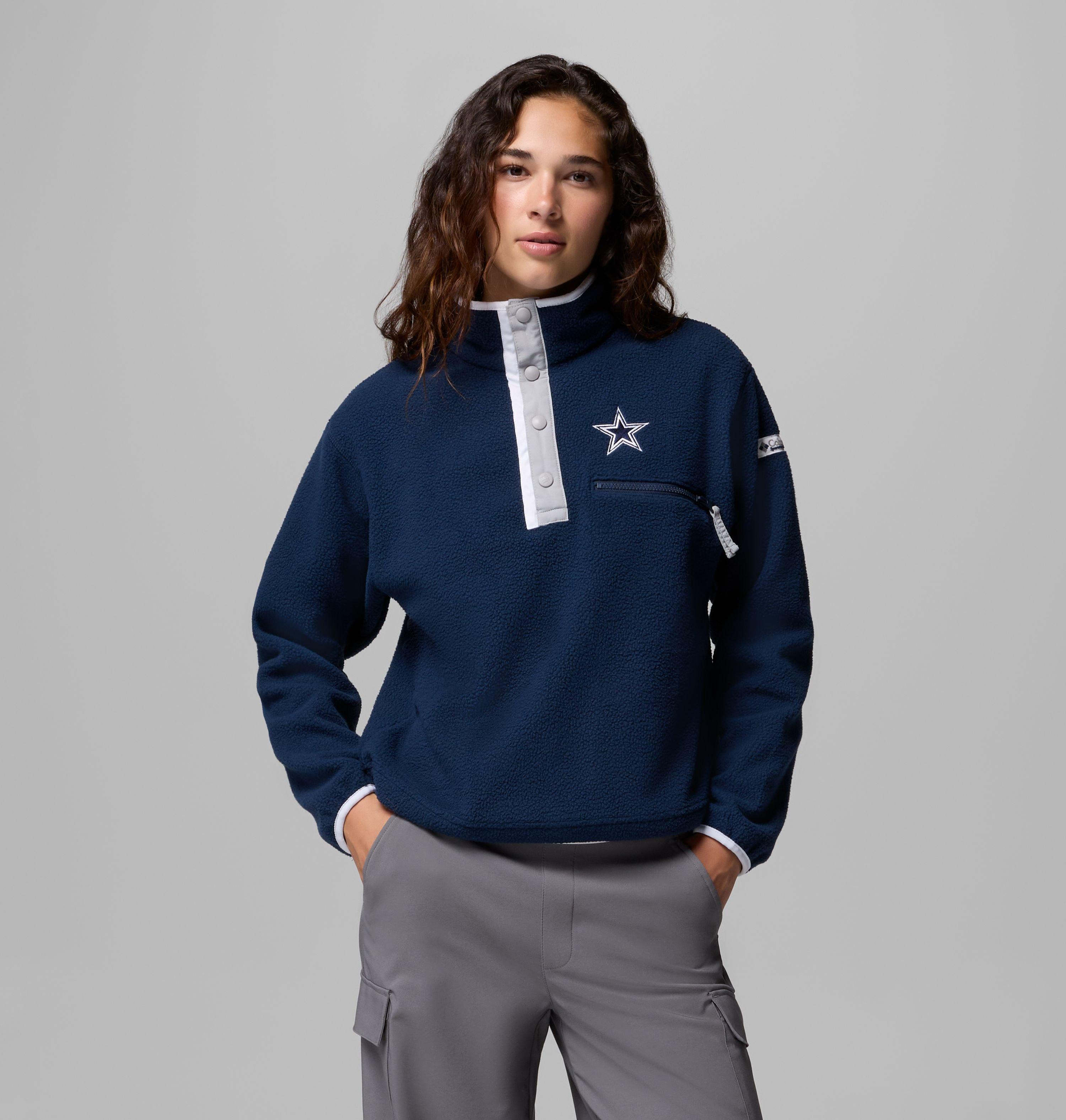 Women's Helvetia Cropped Half Snap Fleece - Dallas Cowboys