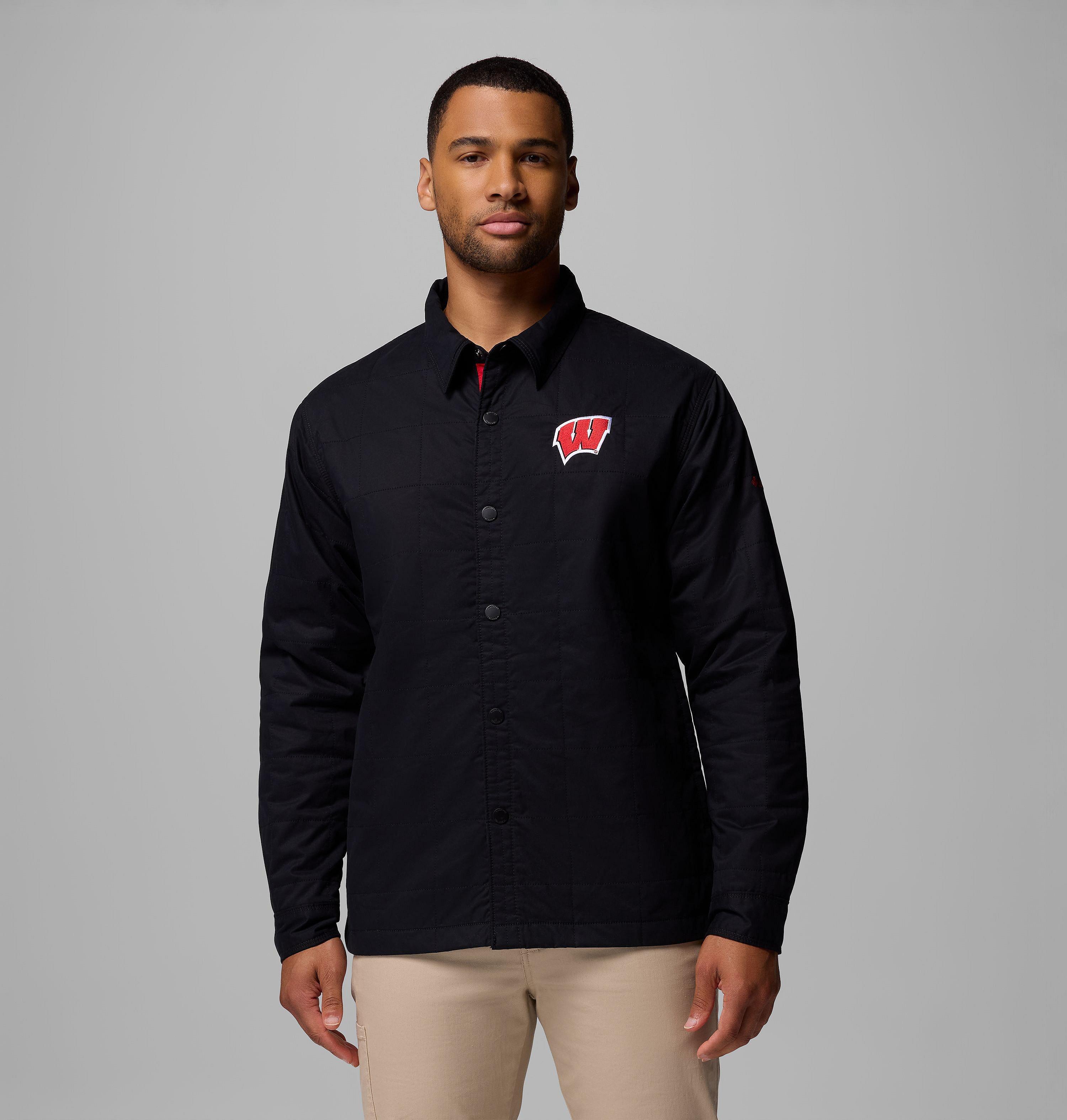 Men's Collegiate Campus Roam Quilted Shirt Jacket - Wisconsin