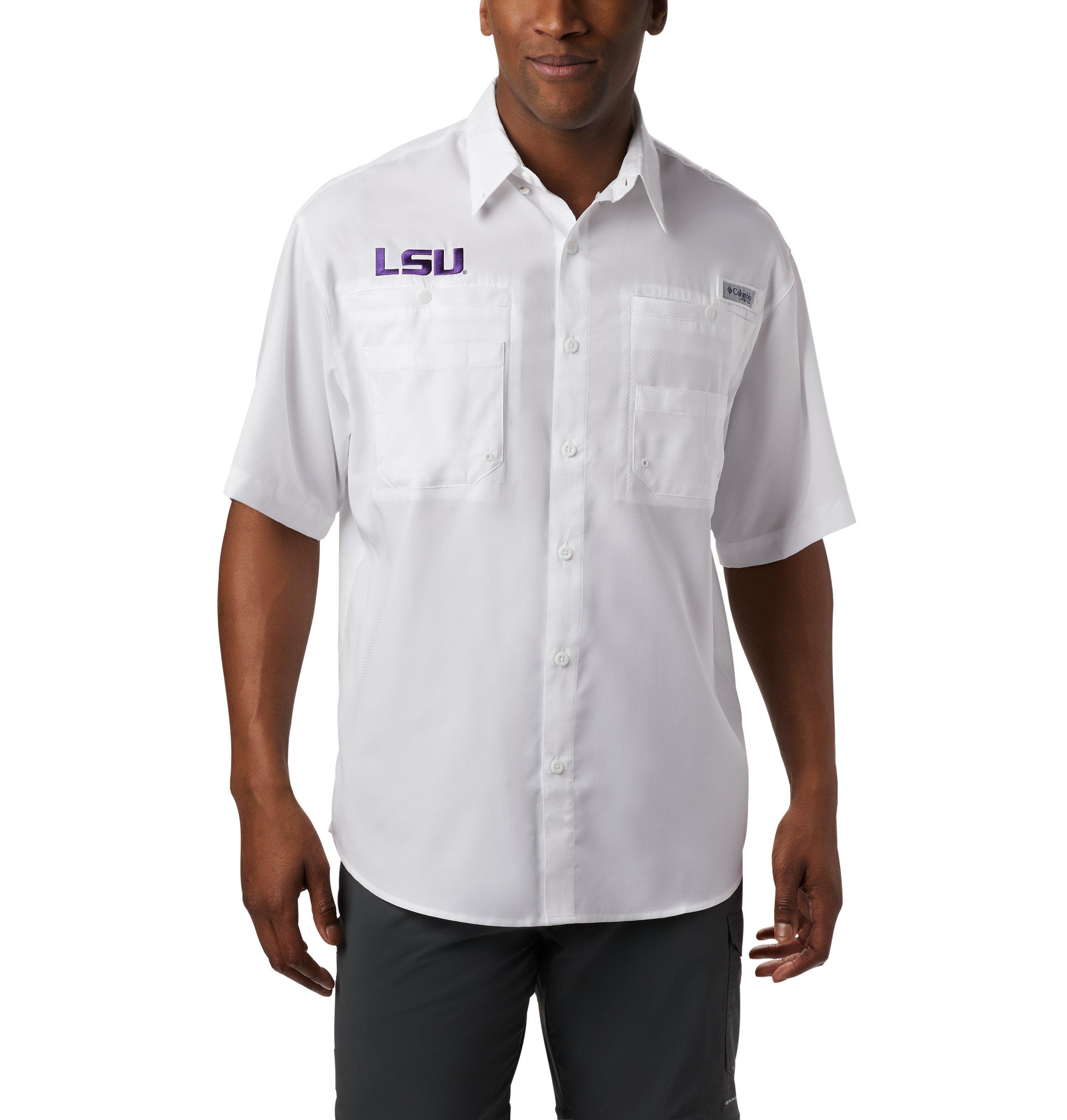 Men's Collegiate PFG Tamiami Short Sleeve Shirt - Tall - Louisiana