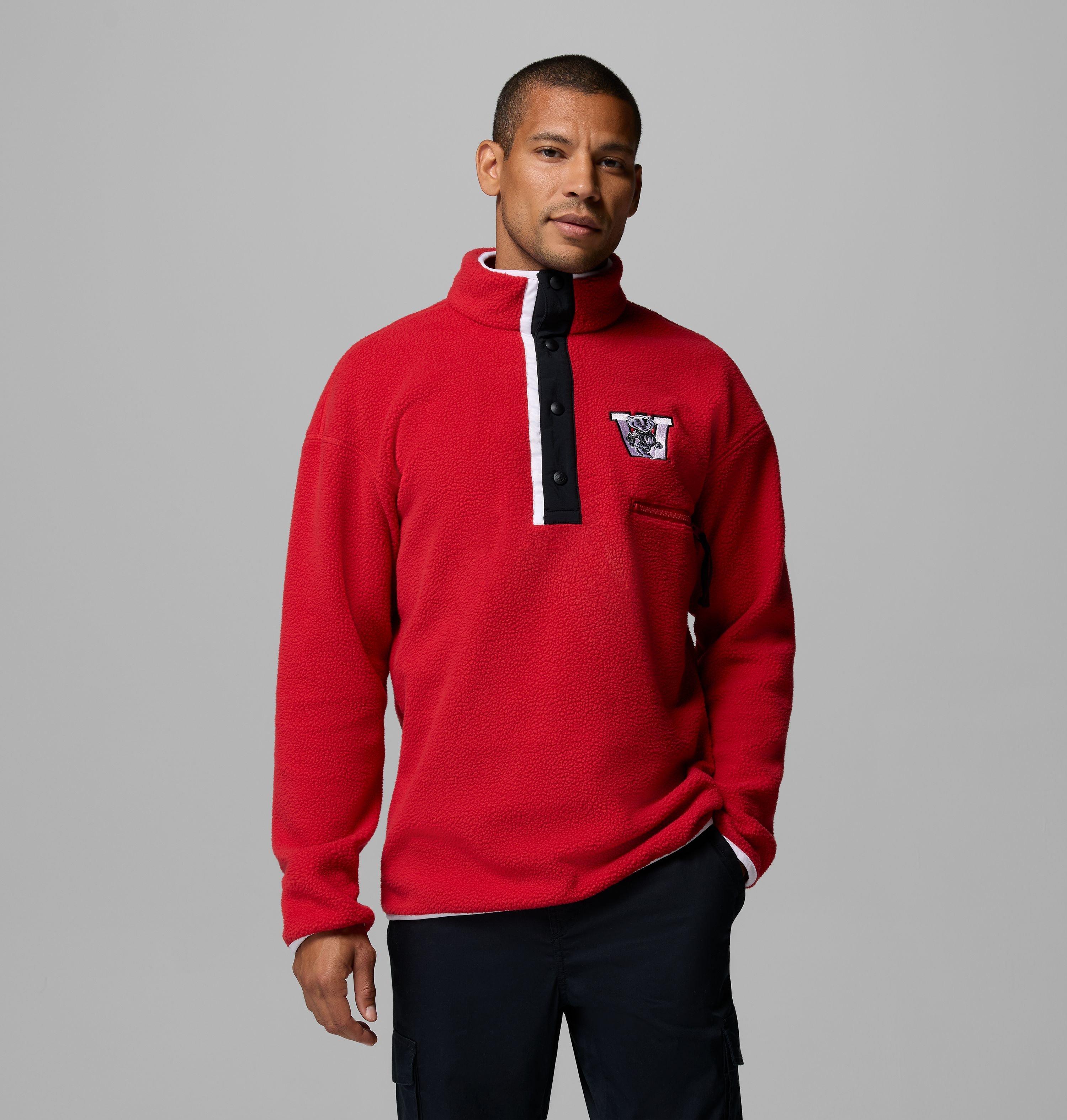 Men's Collegiate Helvetia Half Snap Fleece - Wisconsin