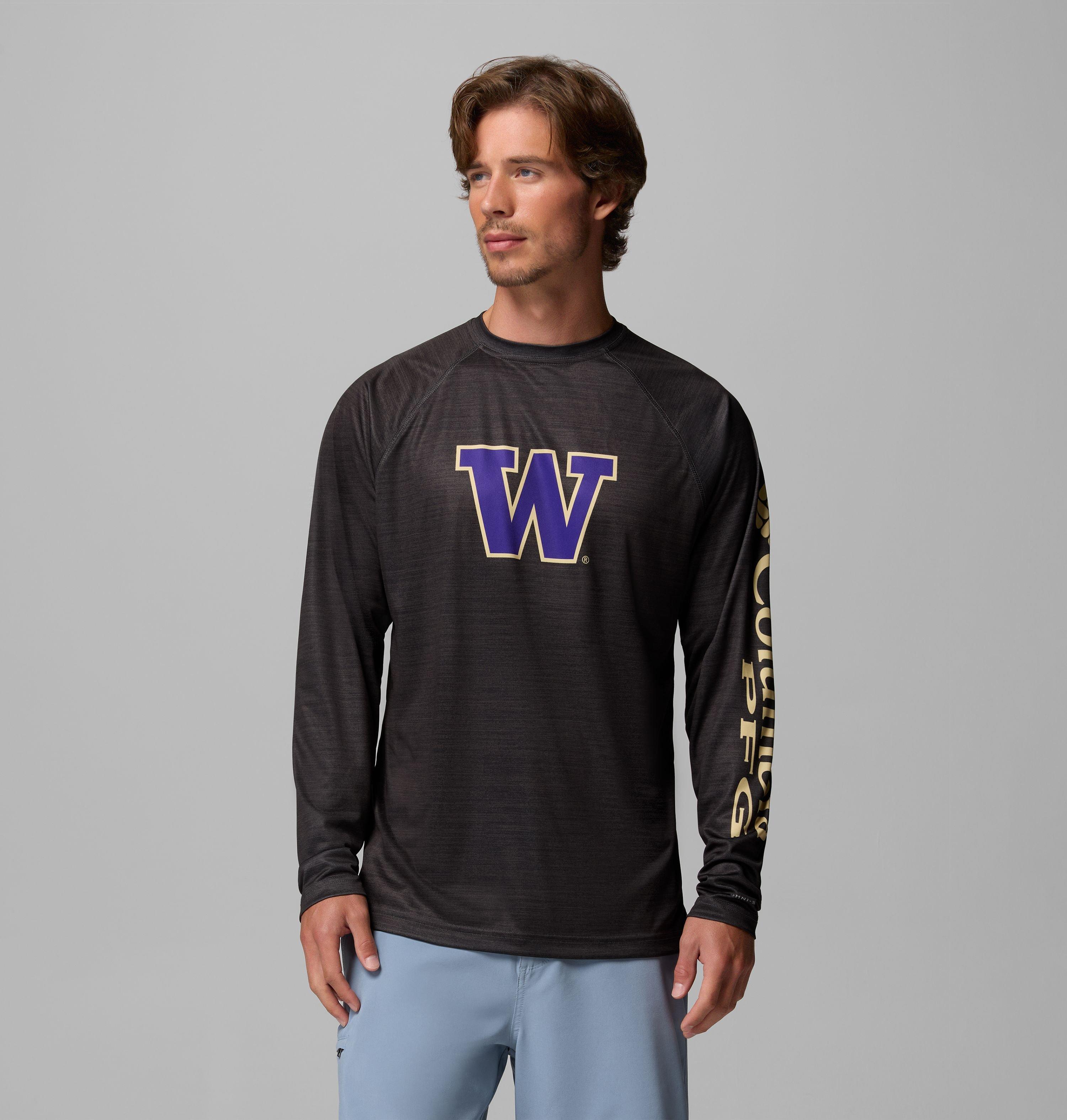 Men's Collegiate PFG Terminal Tackle Heather Long Sleeve Shirt - Washington
