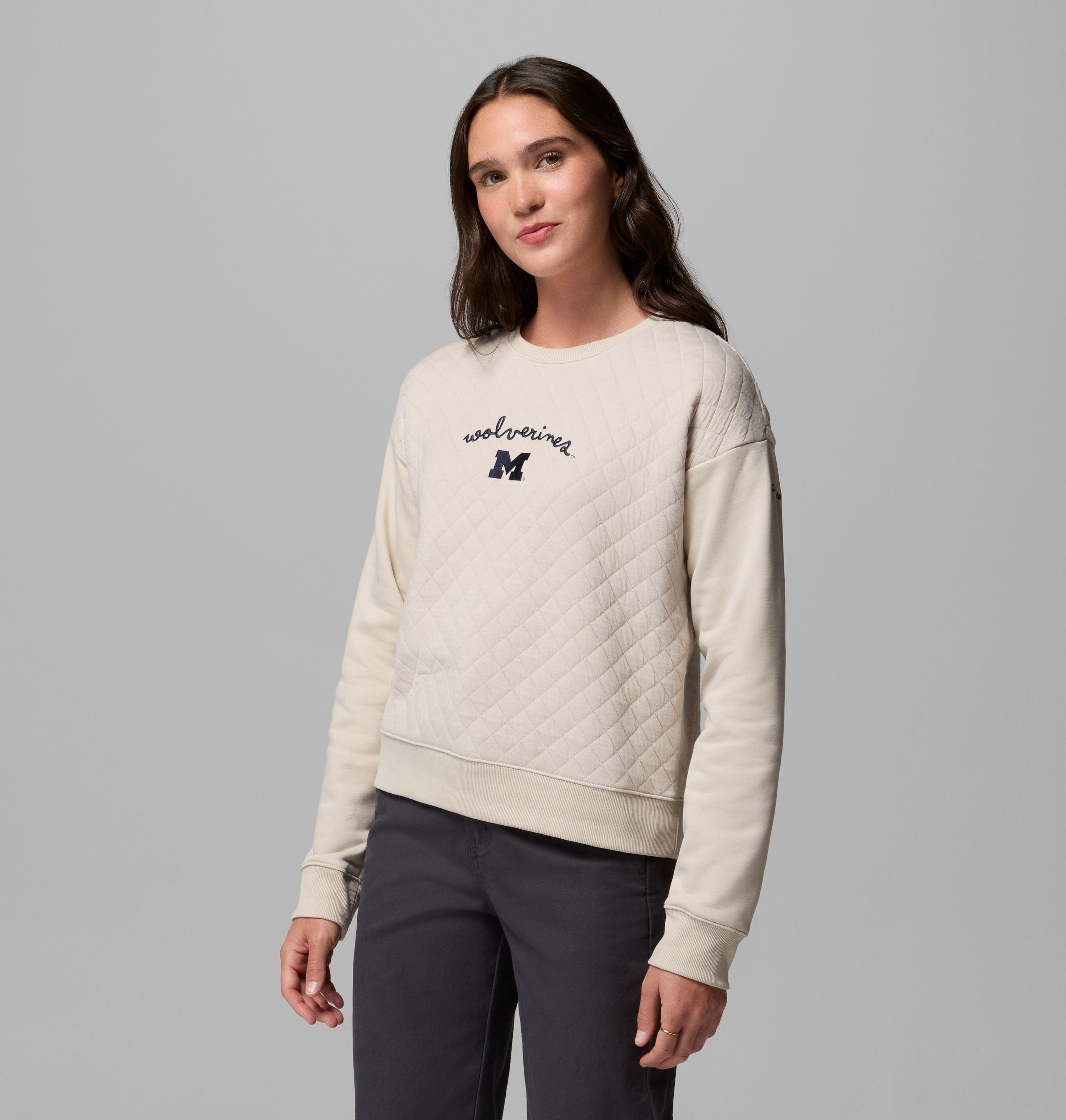 Women's Collegiate Hart Mountain Quilted Crew - Michigan