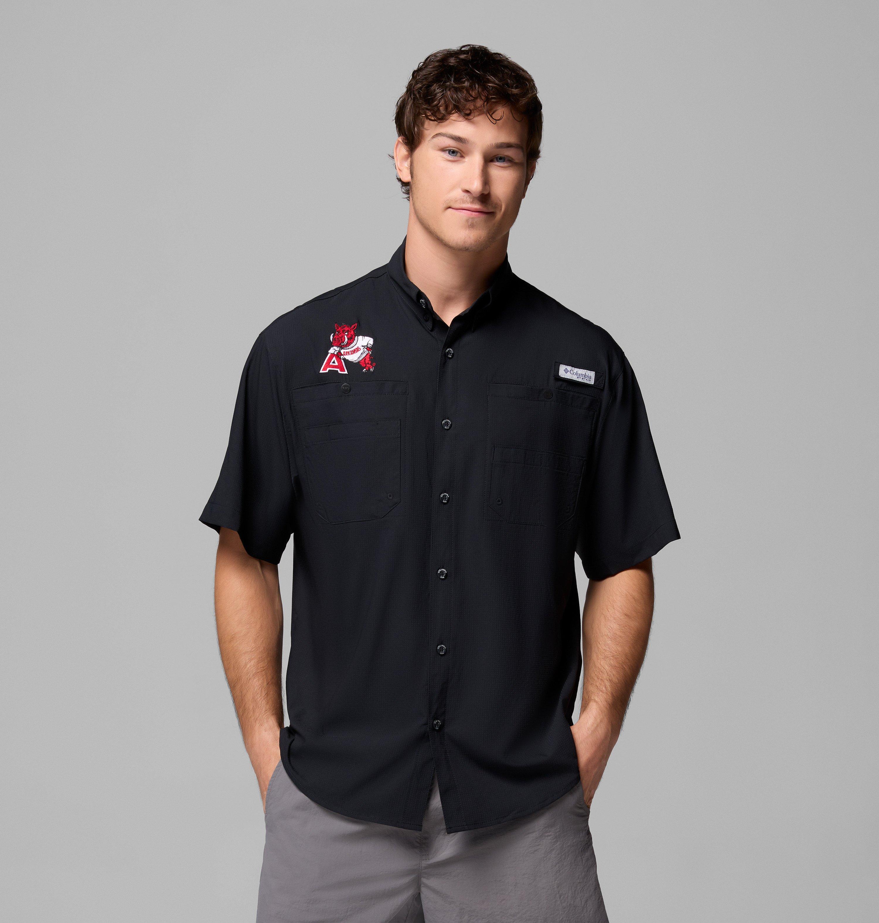 Men's Collegiate PFG Tamiami Short Sleeve Shirt - Tall - Arkansas