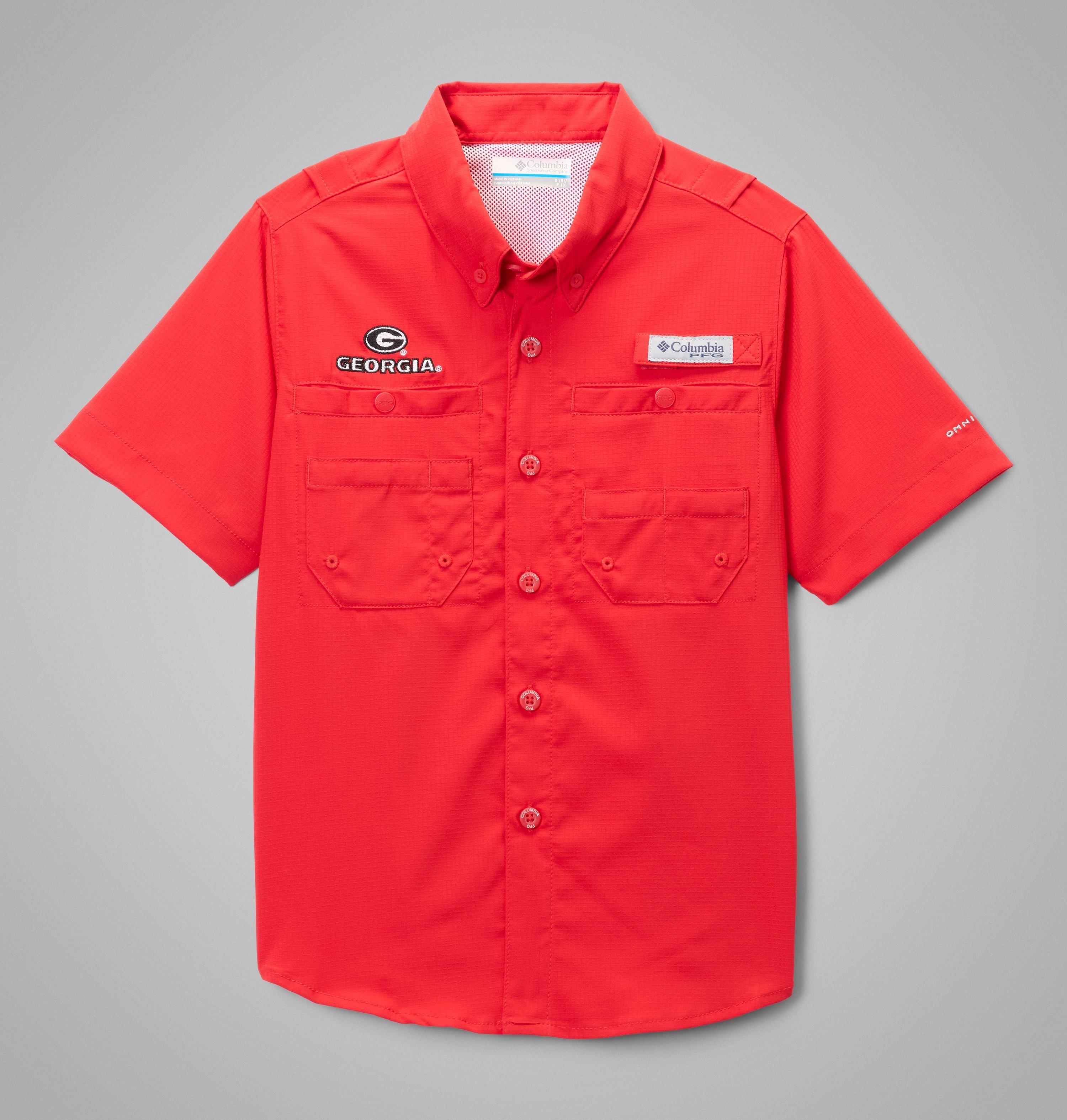 Kids' Collegiate PFG Tamiami Short Sleeve Shirt - Georgia